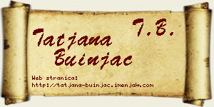 Tatjana Buinjac vizit kartica